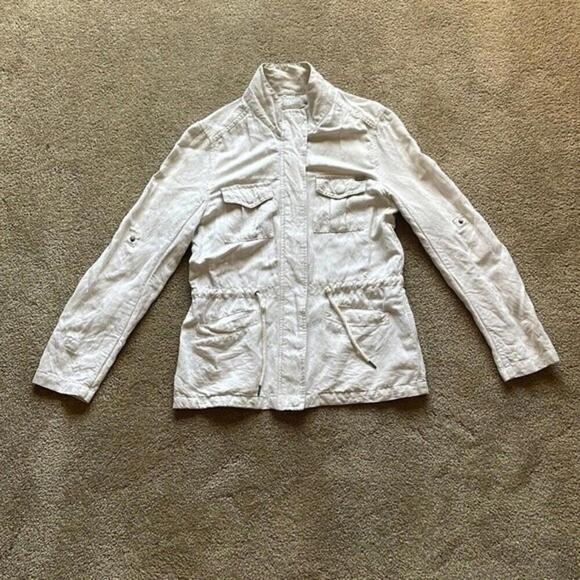 Max‎ Jeans Linen Utility Drawstring Jacket Womens XS - Picture 2 of 7